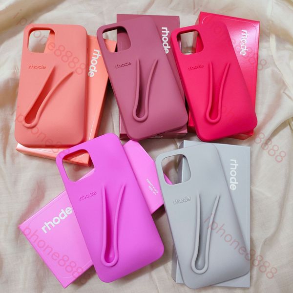 rhode phone case Lipstick Portable Case Design Lip Gloss Lipstick Lip Balm 3D Make-Up Silicone Phone Case for iPhone 15 14 13 Pro Max Holder