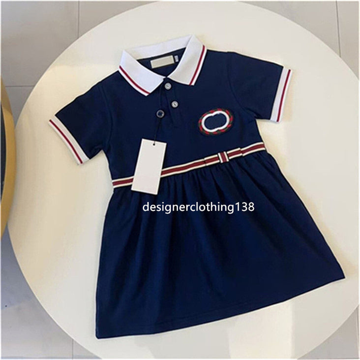 Designer girl&#039;s dress high-quality brand girl&#039;s Printed fabric dress summer baby girl&#039;s dress set size 90-150CM A9