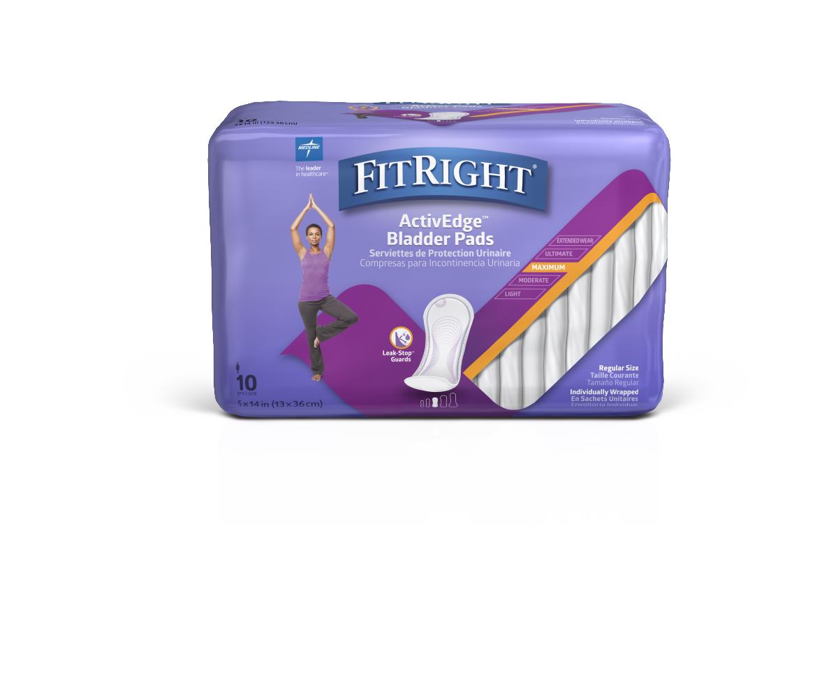 FitRight Bladder Control Pads Maximum 10 Each - Bag