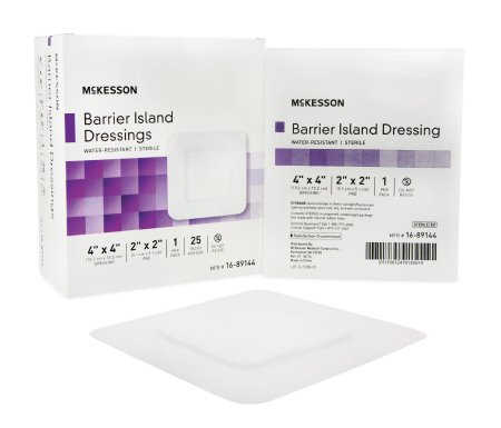 McKesson Composite Barrier Island Dressing, 4" x 4", 2" x 2" Pad, 25 Each - Box