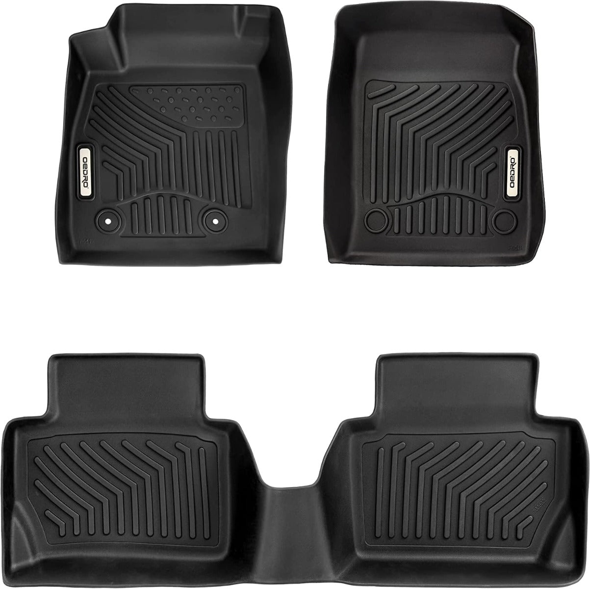 OEDRO Floor Mats for 2018-2022 Ford EcoSport (US Model Only), Black TPE All-Weather Guard Floor Liner Set