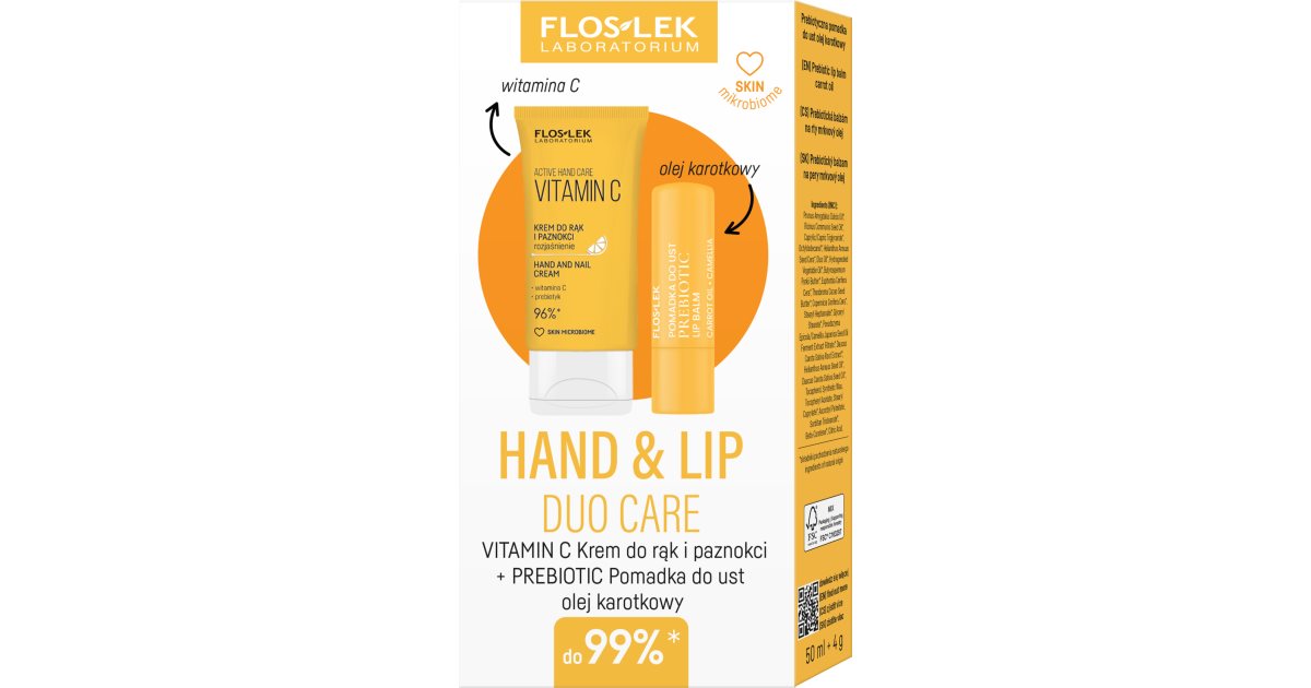 Floslek Laboratorium Cutie cadou pentru mâini și buze cu vitamina C Duo Care
