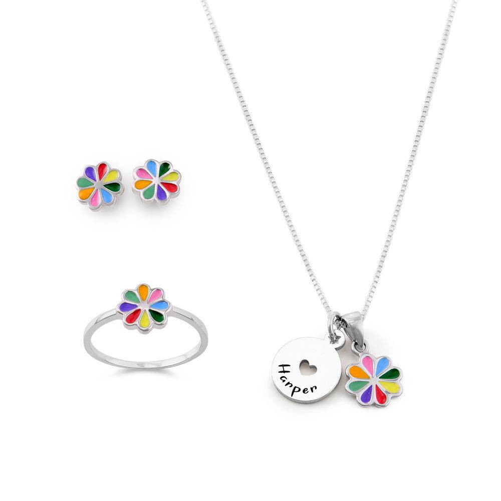 Flower Jewellery Set for Girls in Sterling Silver