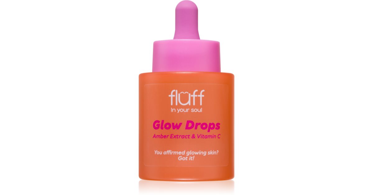 Fluff Strălucire Gocce Ser iluminator cu extract de ambra de vitamina C 30 ml
