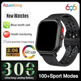 696 P106 Smart Watch 2.06 inch Smart armbånd Smartwatch Bluetooth Skridtæller Samtalepåmindelse Sleeptracker Kompatibel med Android iOS Herre Handsfree opkald