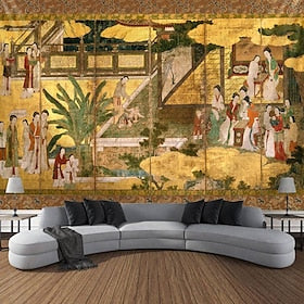 Chinois écran suspendu tapisserie mur art grande tapisserie murale décor photographie toile de fond couverture rideau maison chambre salon décoration