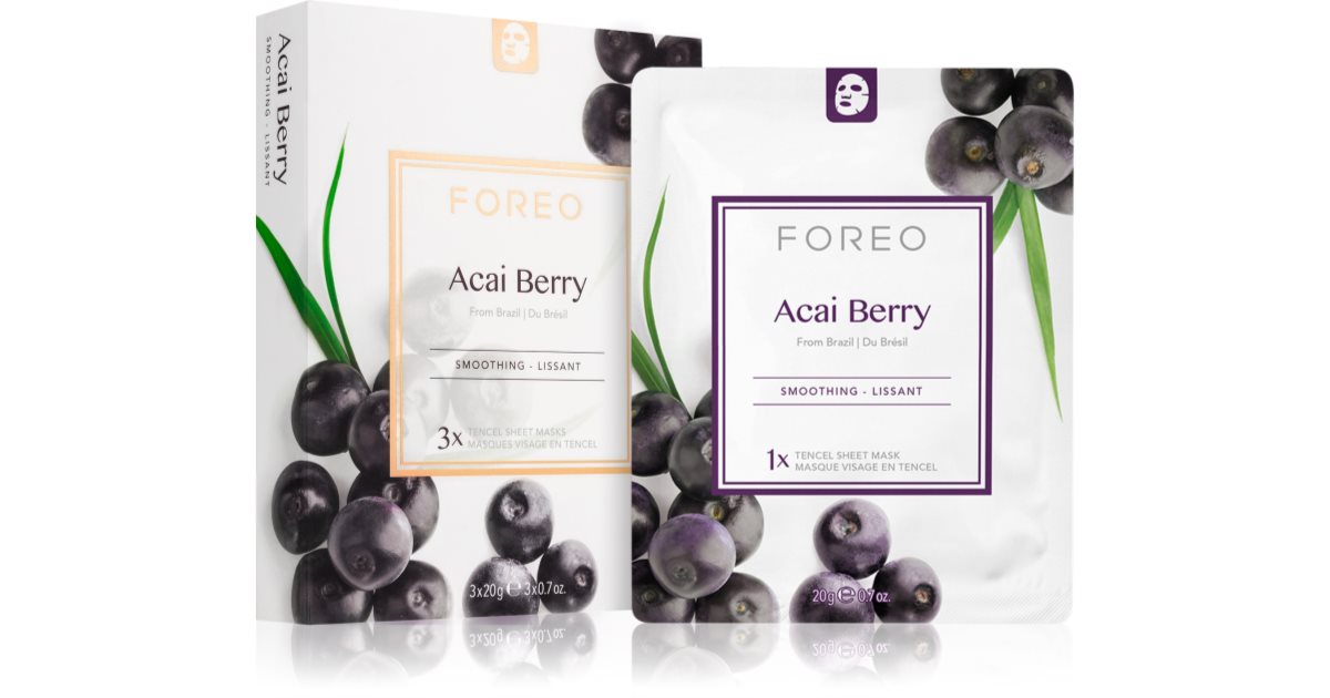 Foreo Farm To Face Acai-Beeren-Antioxidans-Stoffmaske 3X20 ml