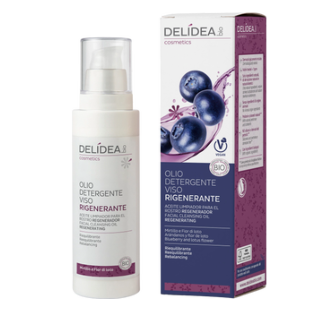 Delidea Regenerierendes Reinigungs-Gesichtsöl Blaubeere & Lotusblüten 150 ml