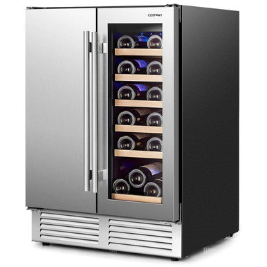 Dual-Zone Beverage and Wine Cooler Refrigerator