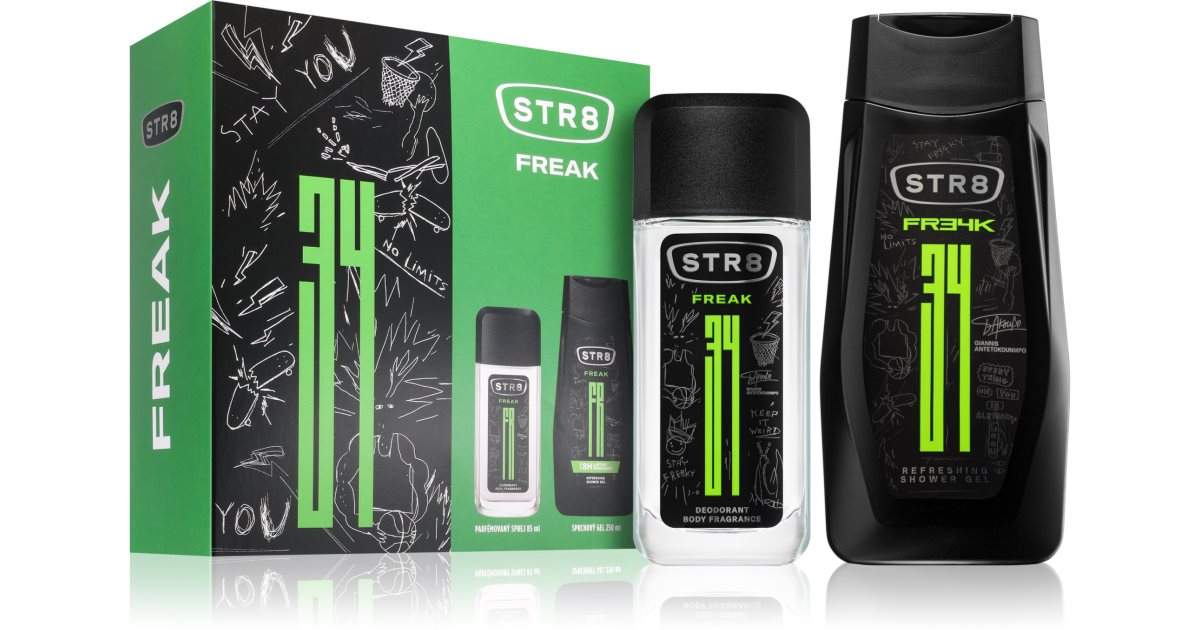 STR8 FR34K Gavesæt Herre Body Spray 85ml + Herre Shower Gel 250ml