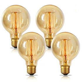 40w edison vintage ampoule à incandescence dimmable e26 e27 g80 candélabre cage filament ambre blanc chaud pour luminaire 220-240v