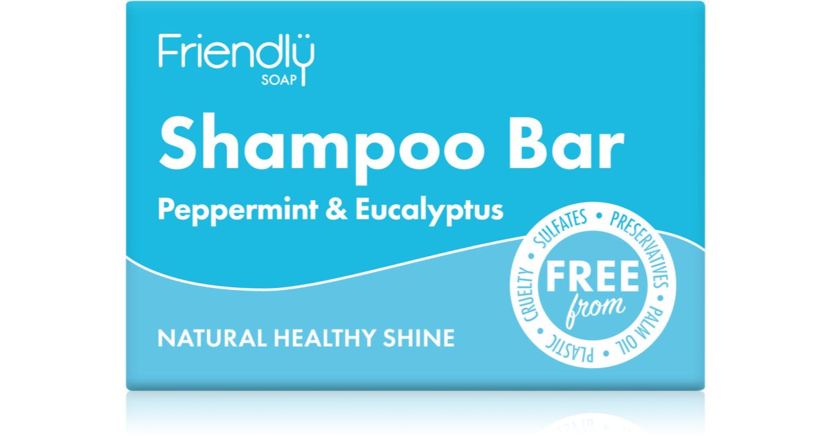 Vänlig tvål Naturale Pepparmint & Eucalyptus Schampotvål Naturale För hår 95 G