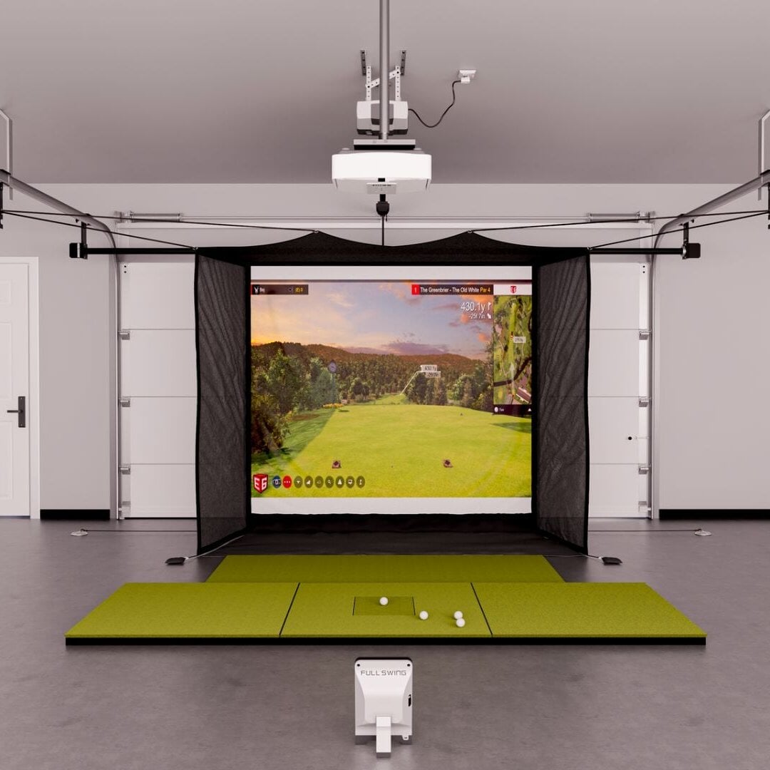 Full Swing KIT Garage Golf Simulator Package - 16' Wide Garage x 14' Wide Screen
