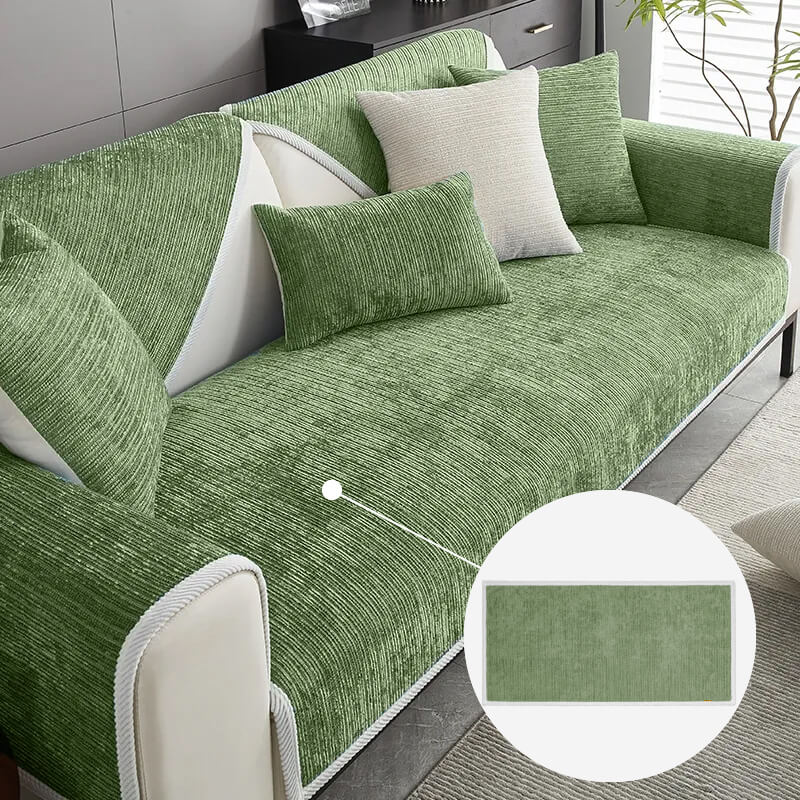 Simple Striped Chenille Pet Anti-scratch Couch Cover, Green - Seat Cover - 41.34*63 in(1 pc)