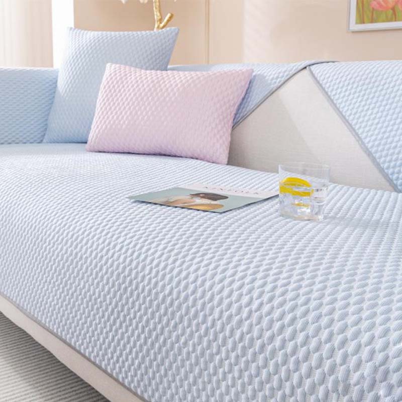 Multifunctional Cooling Waterproof Furniture Protector Sectional Couch Cover, Blue - One Seat Set(4 pcs)