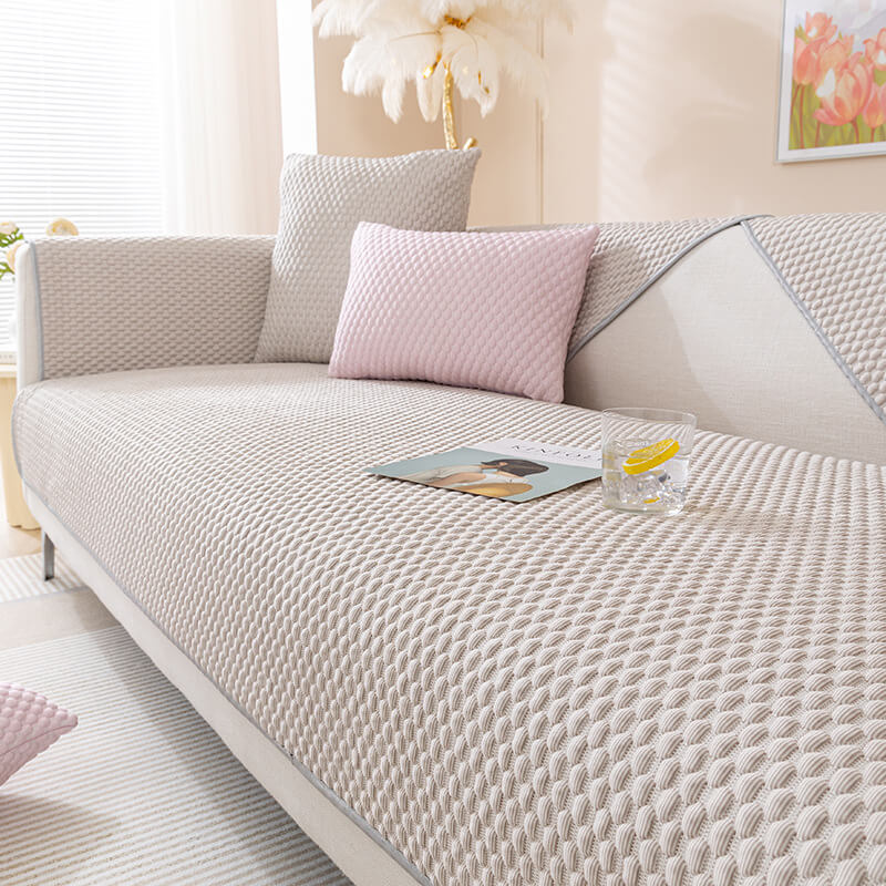 Anti-scratch Furniture Protector Washable Cooling Couch Cover, Light Coffee - 35.4*35.4 in(1 pc)