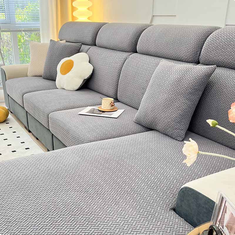 Colourful Fleece Sofa Cover Furniture Protector Couch Cover, Light Grey - 1pc - Pro-S