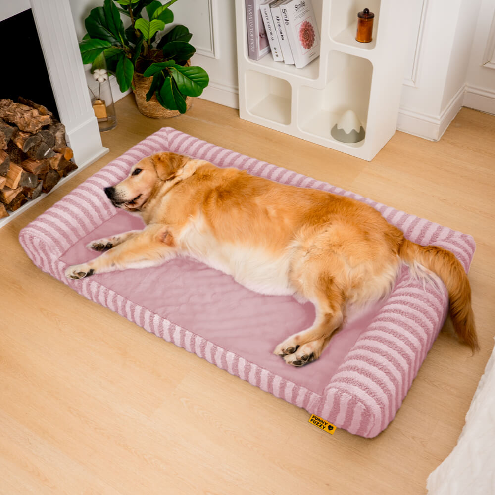Deluxe Fluffy Full Support Anxiety Relieving Large Dog Bed, Pink - 2XL