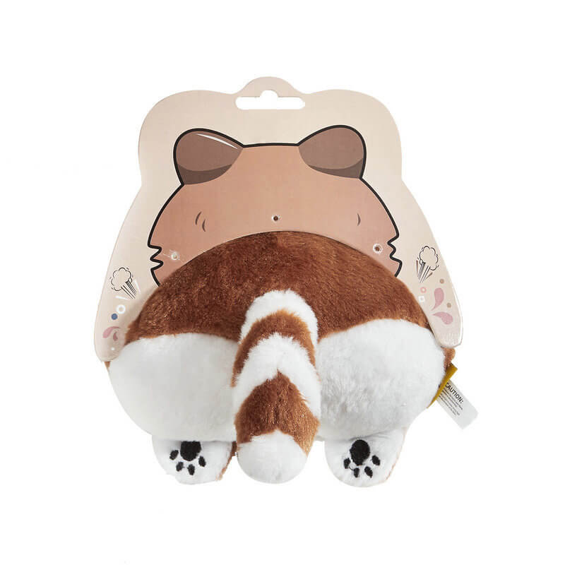 Funny Plush Squeaky Dog Toy - Butt, Raccoon