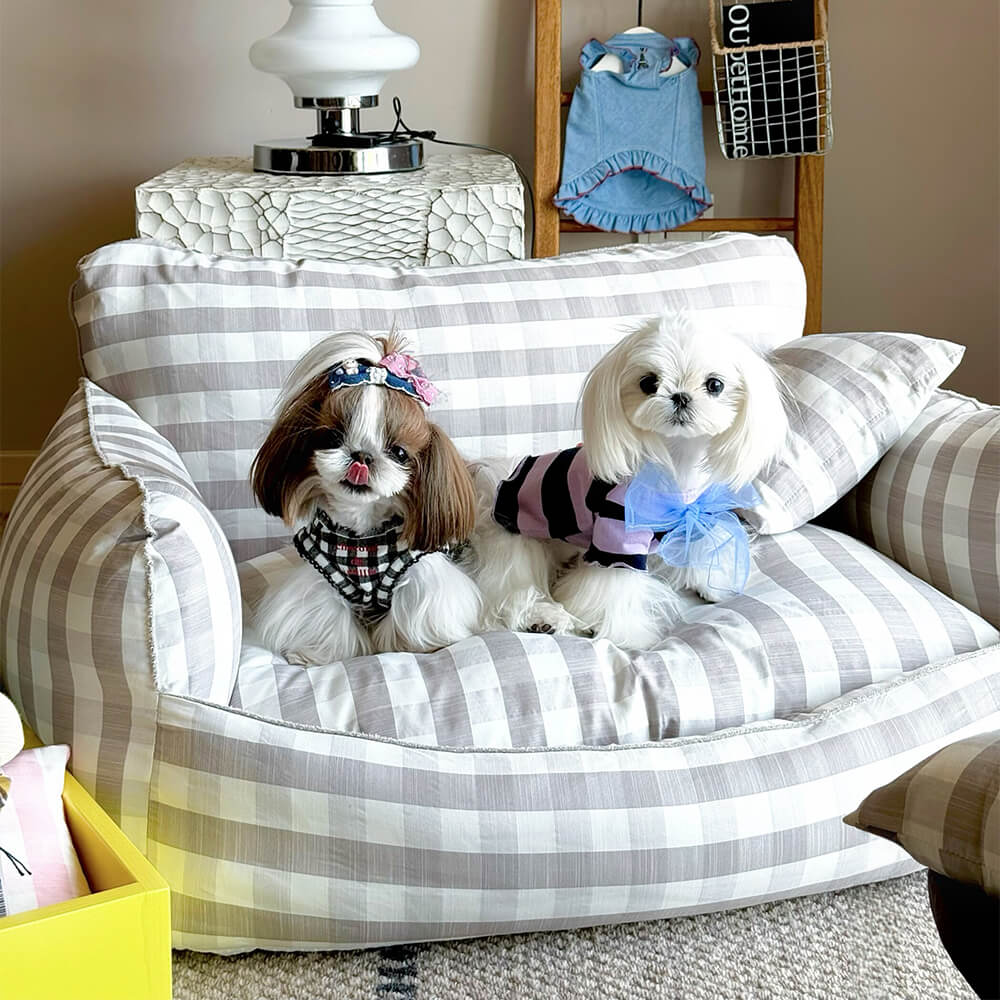 Good Things Linen Breathable Comfort Pet Sofa Bed Dog Bed, Grey - L