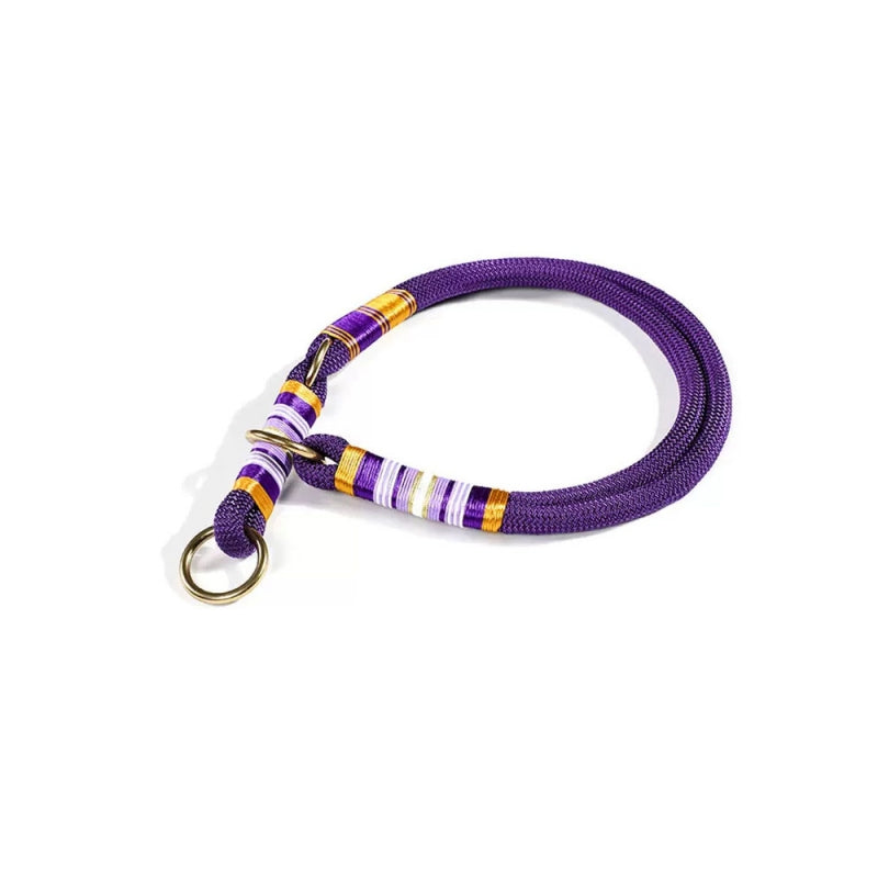 Hand-knitted Braided Rope No Pull Cool Dog Accessories Training Collar, Purple - M