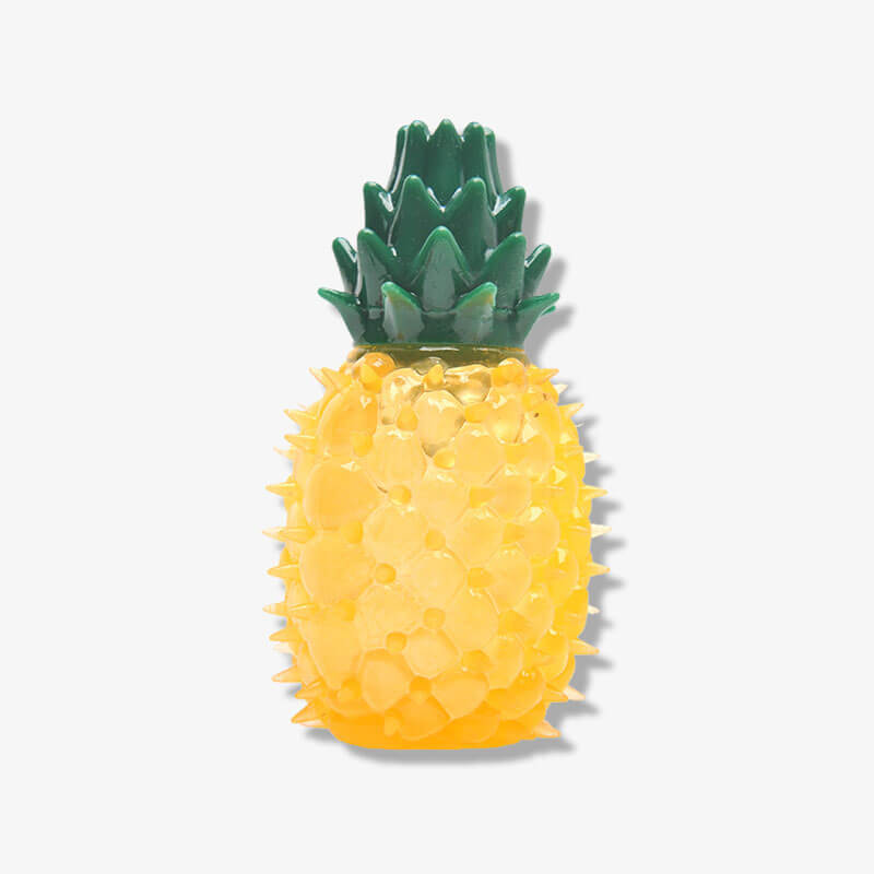 Teething Rubber Water-filled Frozen Fruit Shape Dog Toy, Pineapple