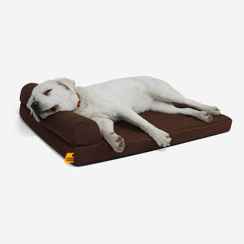 Thick Removable Orthopedic Waterproof Dog Bed, Coffee - M