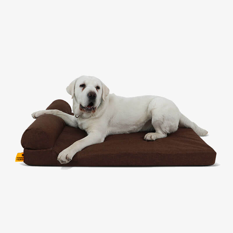 Thick Removable Orthopedic Waterproof Dog Bed, Coffee - XXL