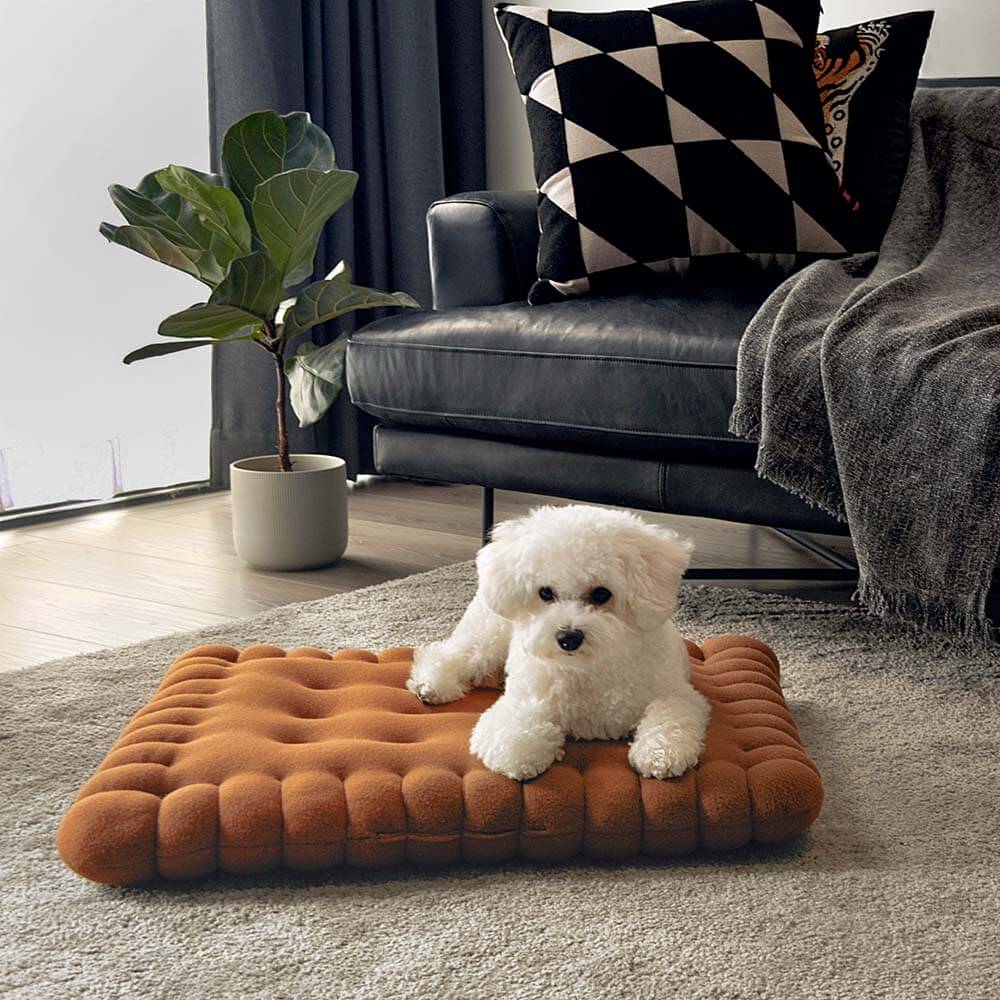 Biscuit Quilted Dog Bed, Chocolate