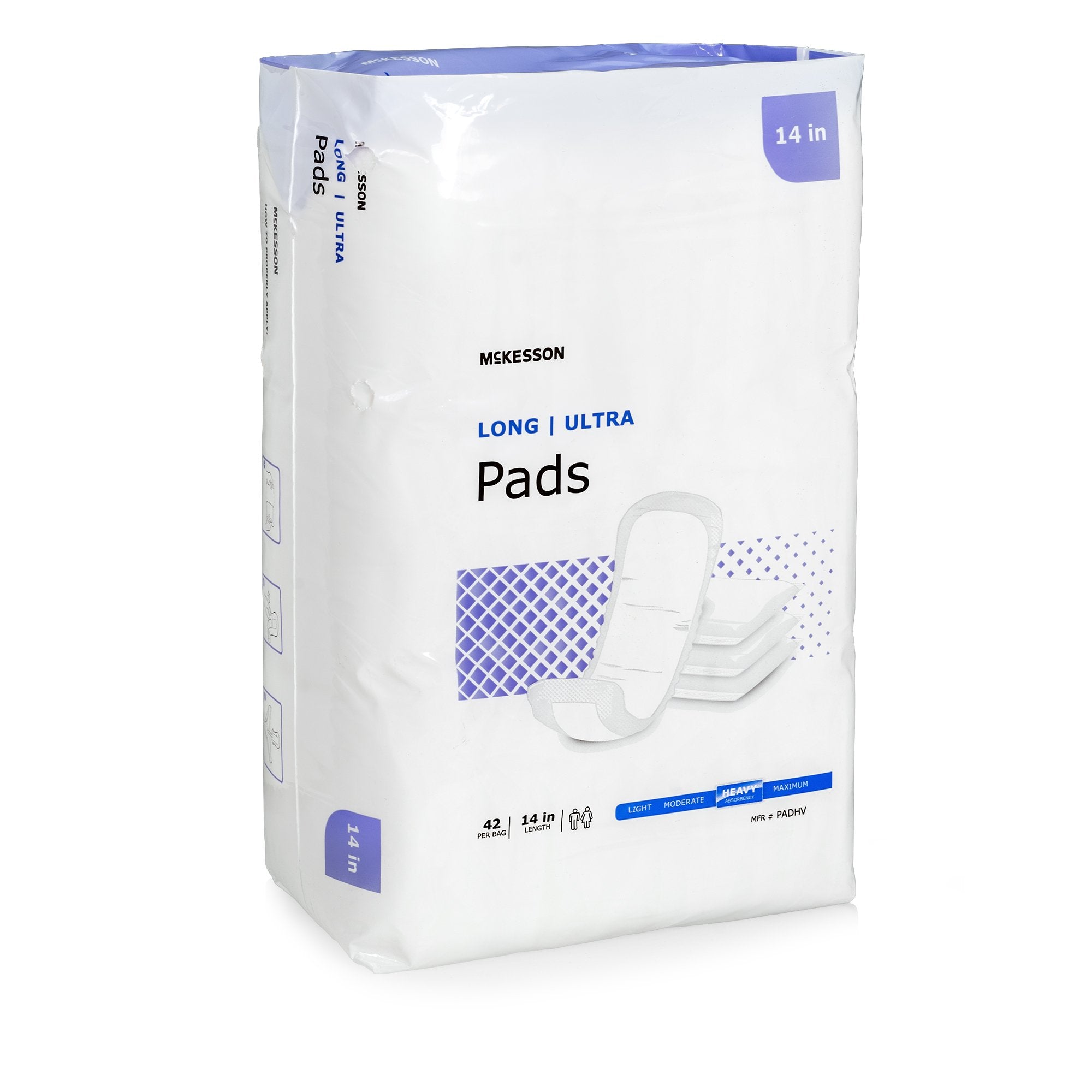 McKesson Ultra Heavy Absorbency Bladder Control Pad, 14 Inch Length, Case of 4