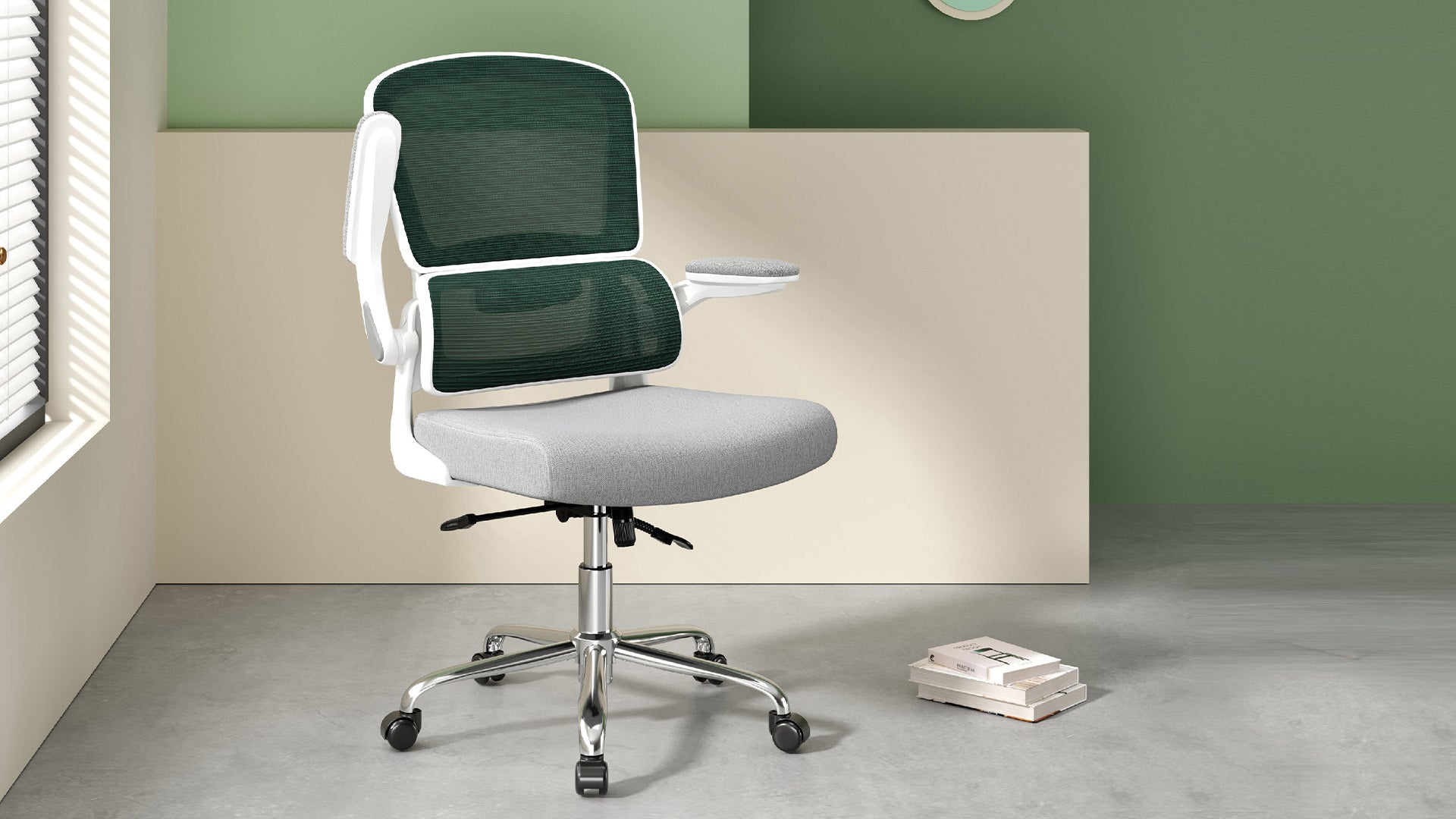 Logicfox Ergonomic Office Chair: Double Lumbar Support Green