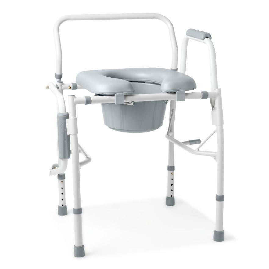 Padded Steel Drop-Arm Commode, 350 lb. Weight Capacity
