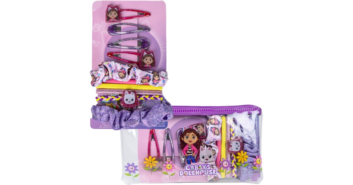 Gabby's Dollhouse Beauty Set-kit accessori for children's hair 5pcs hair elastic + 4pcs hair clip + bracelet