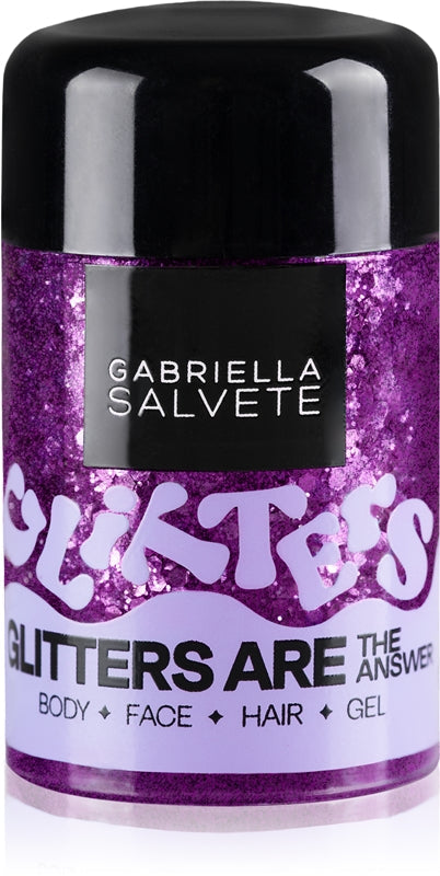 Gabriella salvete Festival Glitters Are The Answer - Glitter Body, Face and Hair Gel for Women 10ml Lila