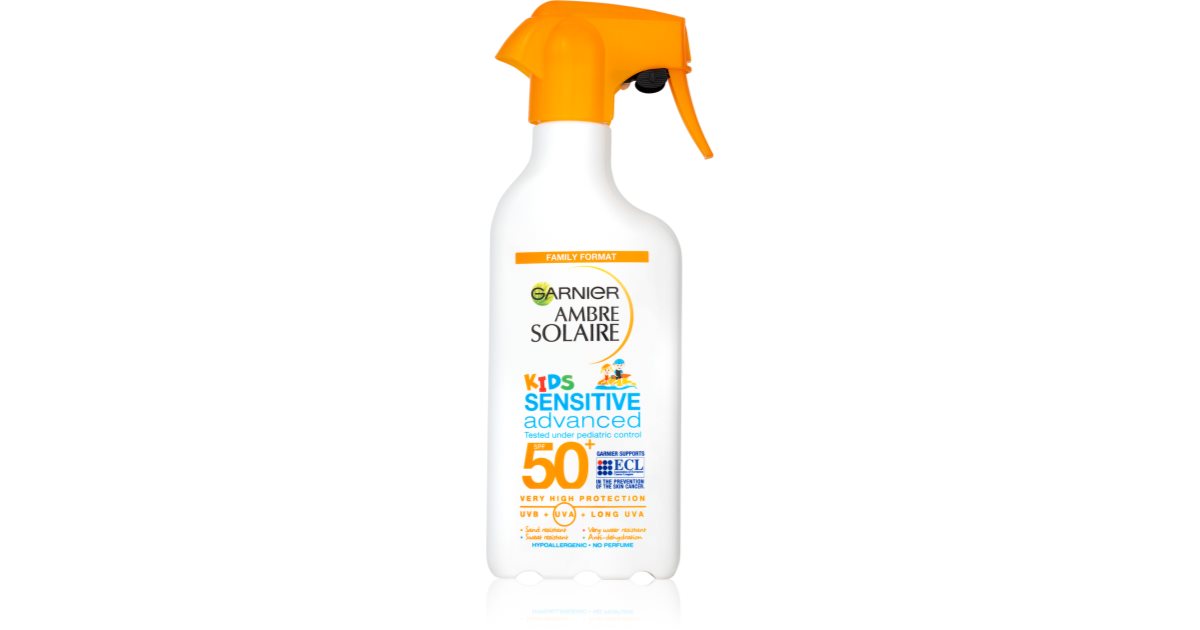 Garnier Ambre Solaire Sensitive Spray SPF 50 Protector solar corporal infantil 270 ml