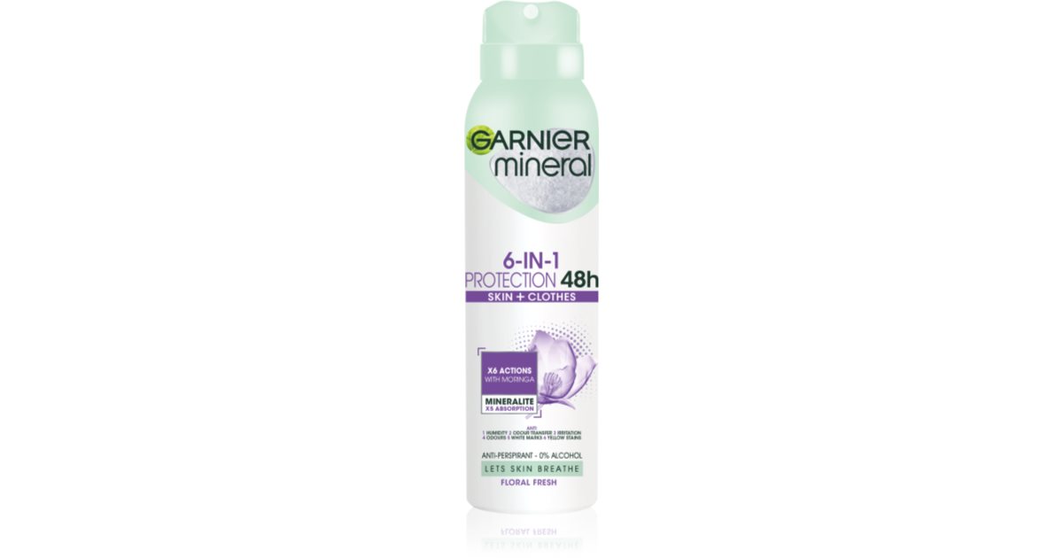 Garnier Antiperspirant Spray Protection5 48 timer Non-stop Blomsterfriskhed - 150 ml