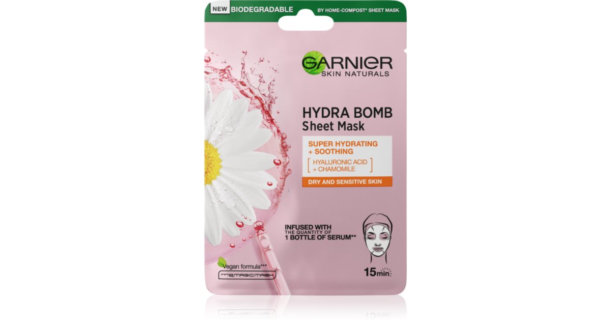 Garnier Fuktighetsgivende og behagelig tekstilmaske 32 g