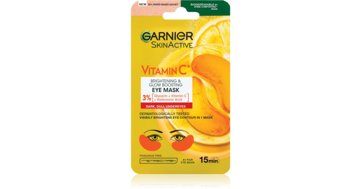 Garnier masque pour les yeux à la vitamine C active pour la peau 15 minutes
