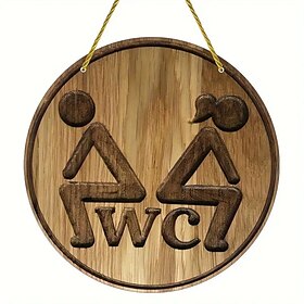 Acrylic Toilet Logo Pendant – Retro Art Decoration for Bathroom, Bedroom, Living Room, Office, Restaurant, Cafe, Bar, Farm Door – Hanging Decoration, 20 cm x 2
