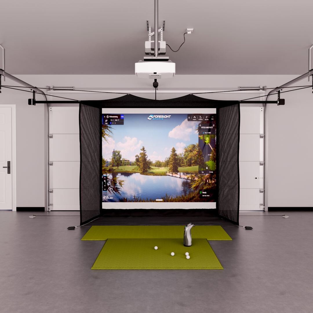 Foresight Sports GC3 - GC3S Garage Golf Simulator Package - GC3S + Subscription Based Upgrades - 16' Wide Garage x 14' Wide Screen (GC3)