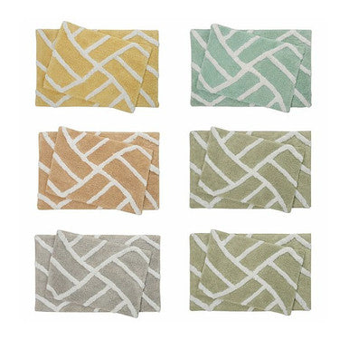 100% Cotton Plush Water Absorbent Bath Mat (2-Pack) - Beige