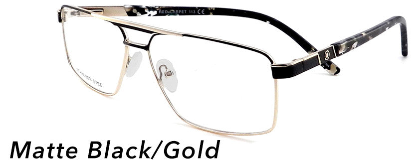 Smilen Eyewear LARGE FRAMES A-List RC 113 Eyeglasses, Matte Black-Gold