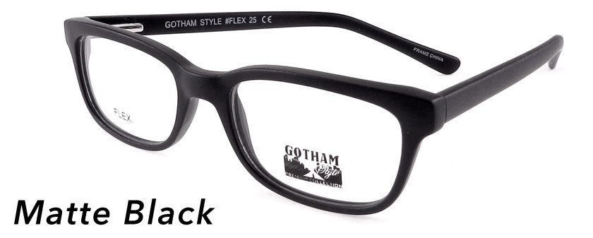 Smilen Eyewear Gotham Flex GothamStyle Flex Matte 25 Eyeglasses, Matte Black