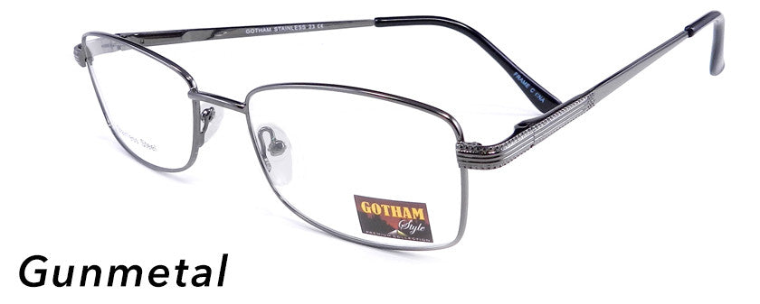 Smilen Eyewear Gotham Steel GothamStyle Stainless 23 Eyeglasses, Gunmetal