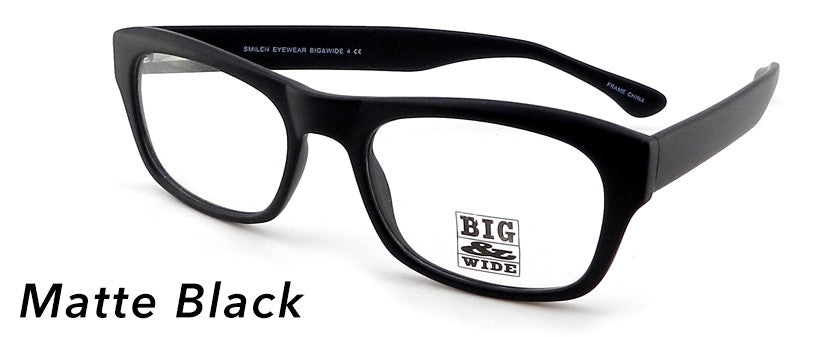 Smilen Eyewear LARGE FRAMES Big &amp; Wide 4 Eyeglasses, Matte Black