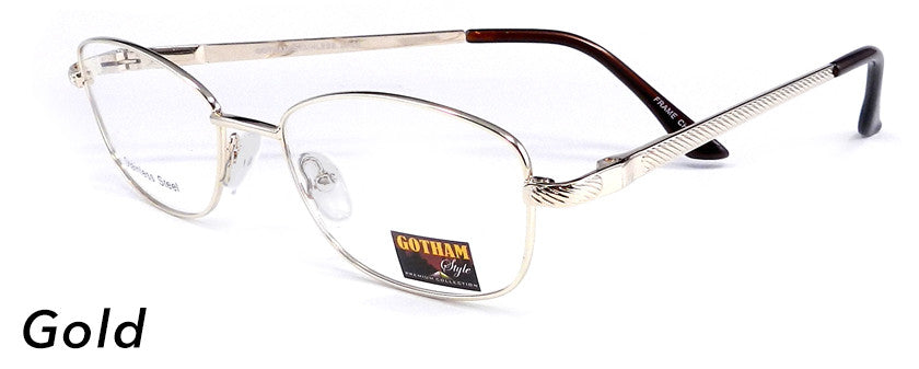 Smilen Eyewear Gotham Steel GothamStyle Stainless 24 Eyeglasses, Gold