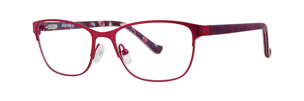 Kensie Eyewear Patch Full Frame Ladies Eyeglasses, Raspberry