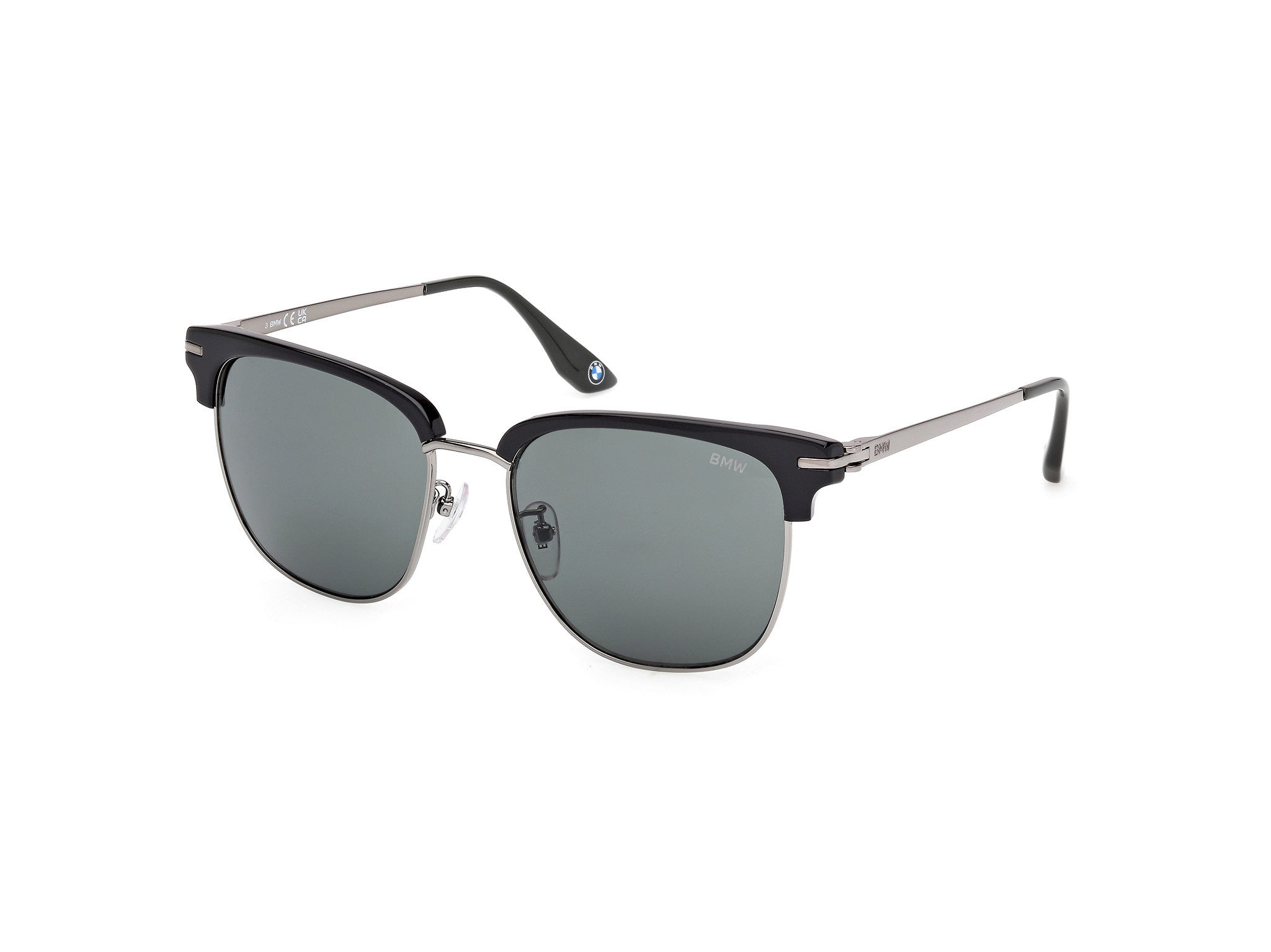 BMW Eyewear BW0067-H Mens Sunglasses, 01N - Shiny Black - Shiny Dark Ruthenium