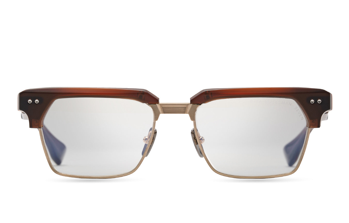 DITA STATESMAN-SEVEN Mens Eyeglasses, DTX443-A-02 MATTE ROOT BEER - ANTIQUE WHITE GOLD