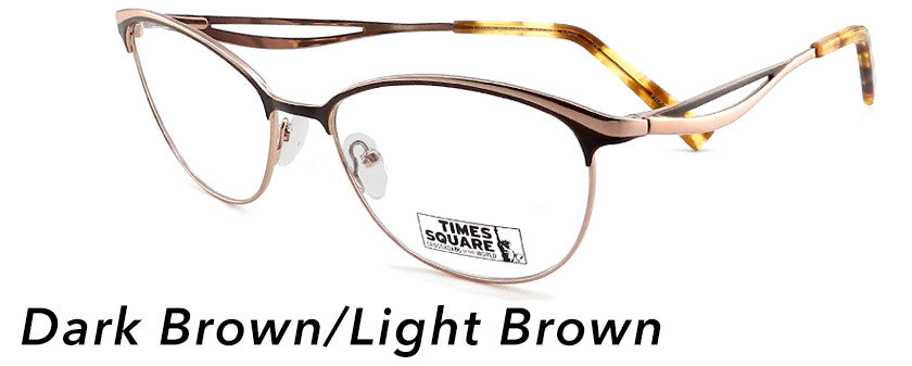 Smilen Eyewear Times Square Times Square Attraction Eyeglasses, Dark Brown-Light Brown
